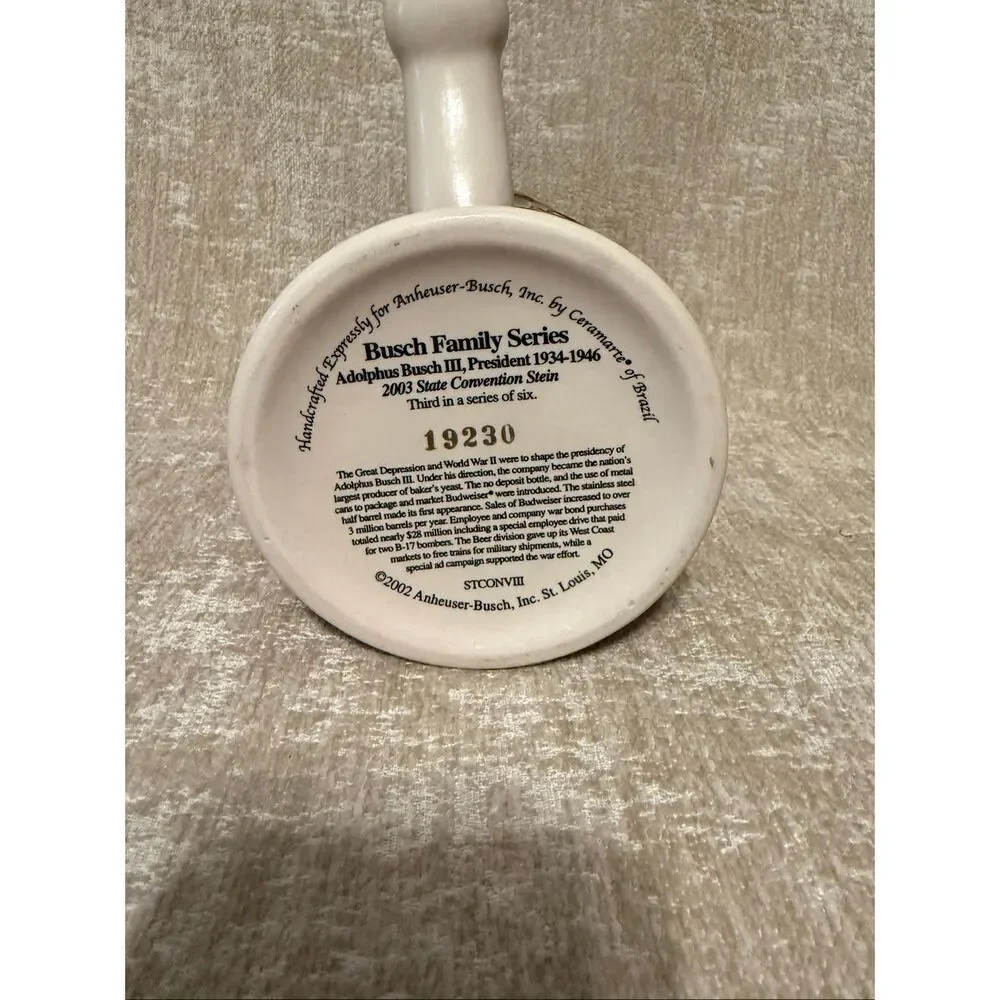 Vintage Ceramarte Busch Family Series 2003 State Convention Stein Mug